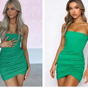 White Fox Mini Green Dress Size Large